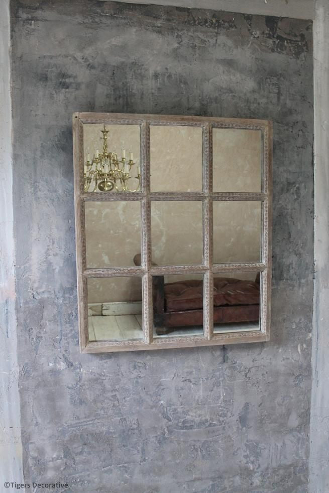 18th Century Carved Pine Mirrored Door