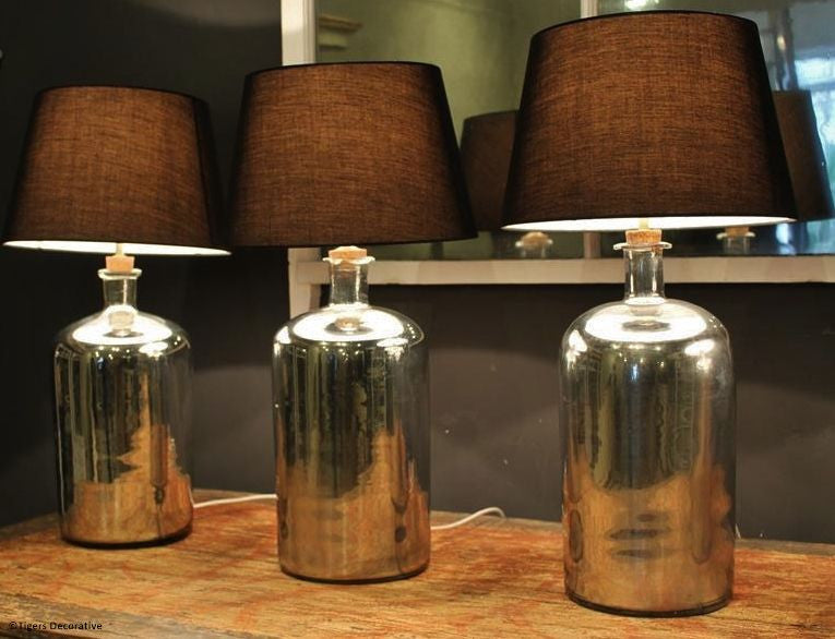 20th Century Mirrored Glass Lamps