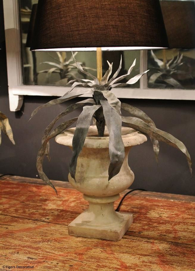 Marble Urn, Palm Lamp