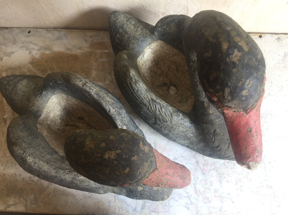 Pair Of Swan Planters