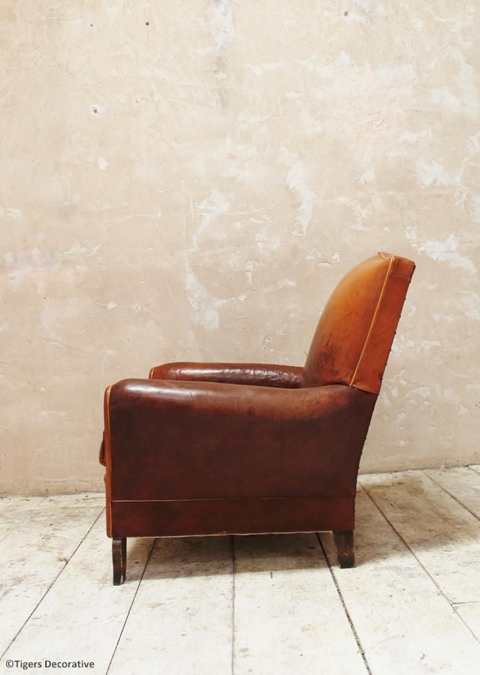 French Leather Club Chair