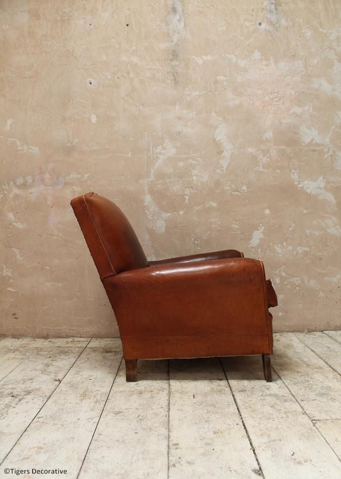 French Leather Club Chair