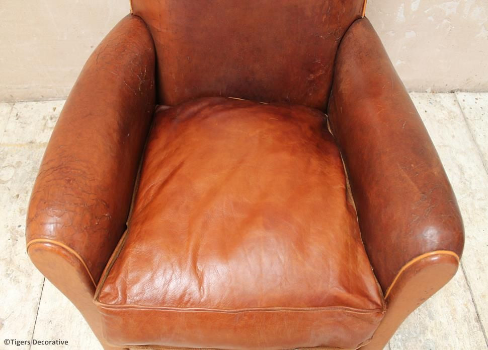 French Leather Club Chair