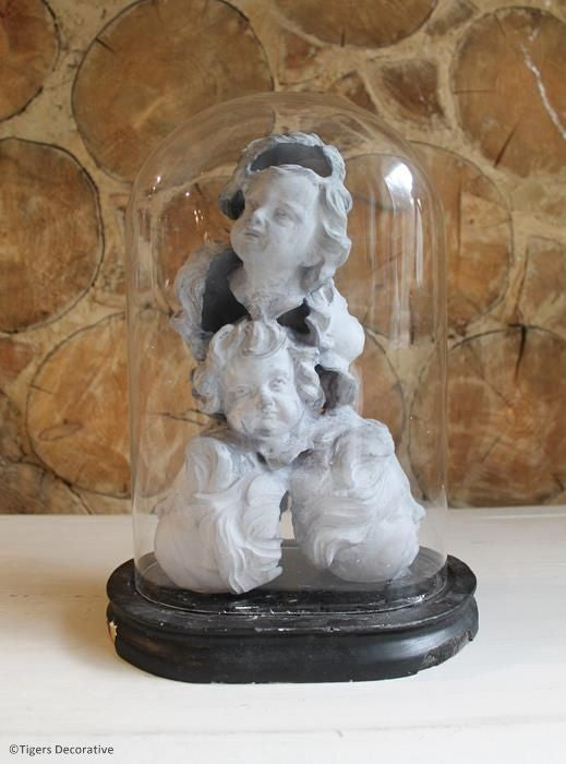 Victorian Glass Dome With Cherub Heads
