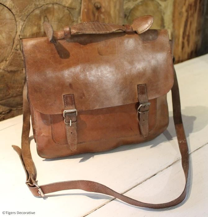 Vintage Leather Tan Satchel