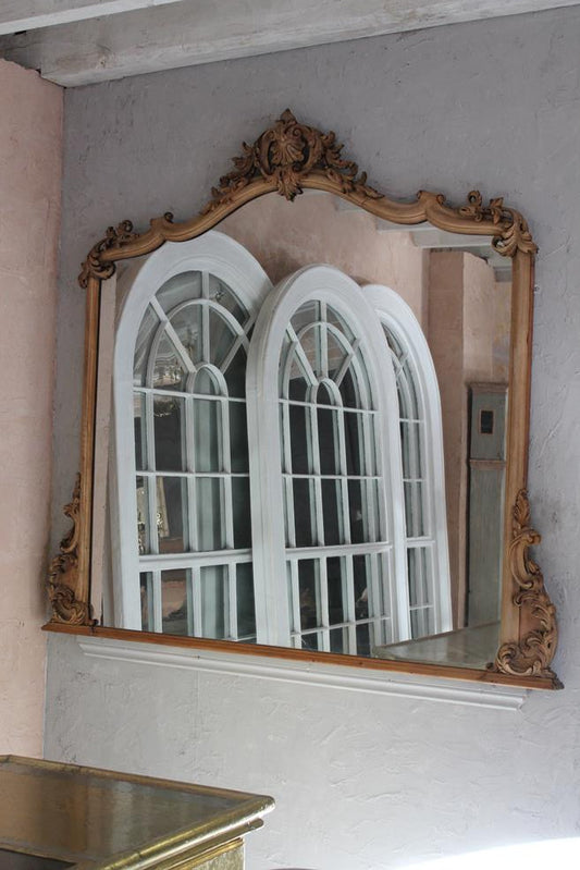 19th Century Walnut Carved Mirror