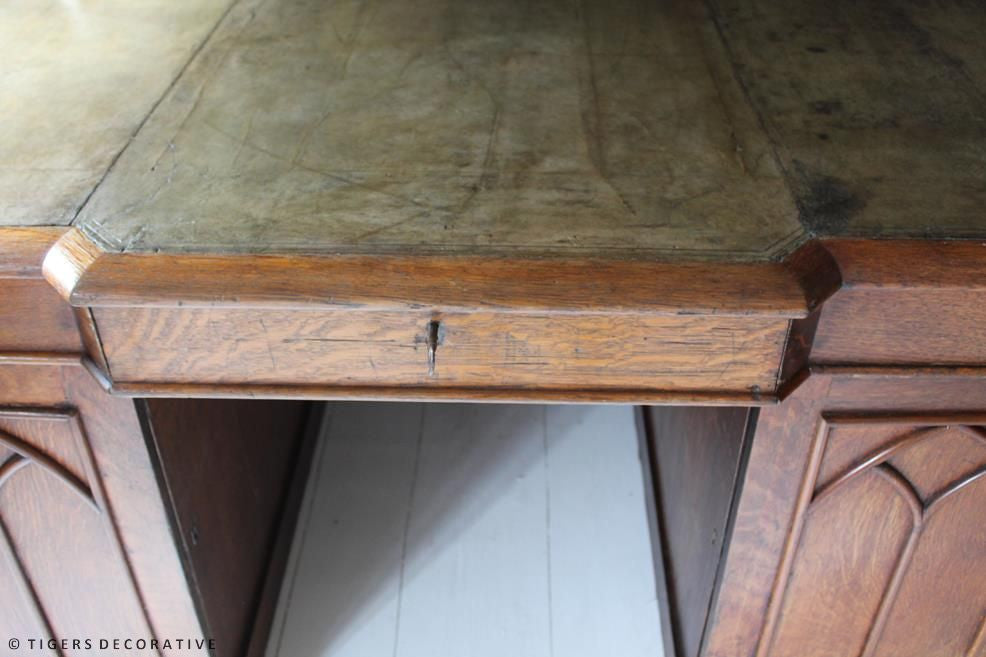19th Century Oak Partners Desk