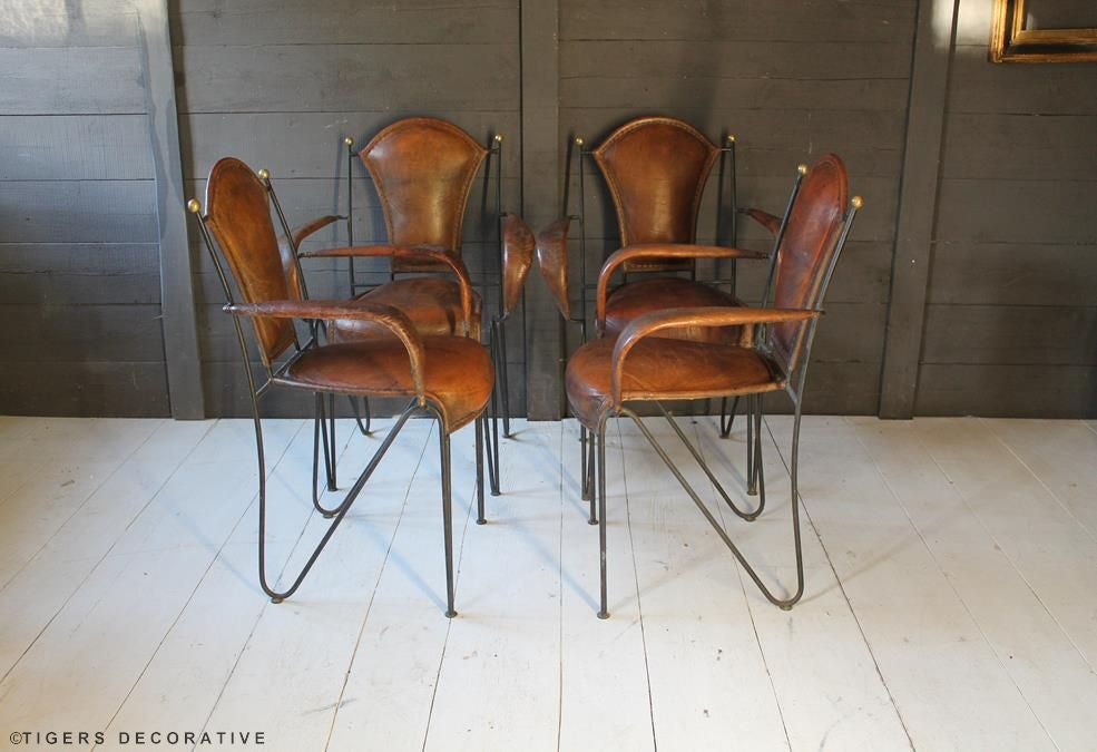 Iron & Leather Dining Chairs
