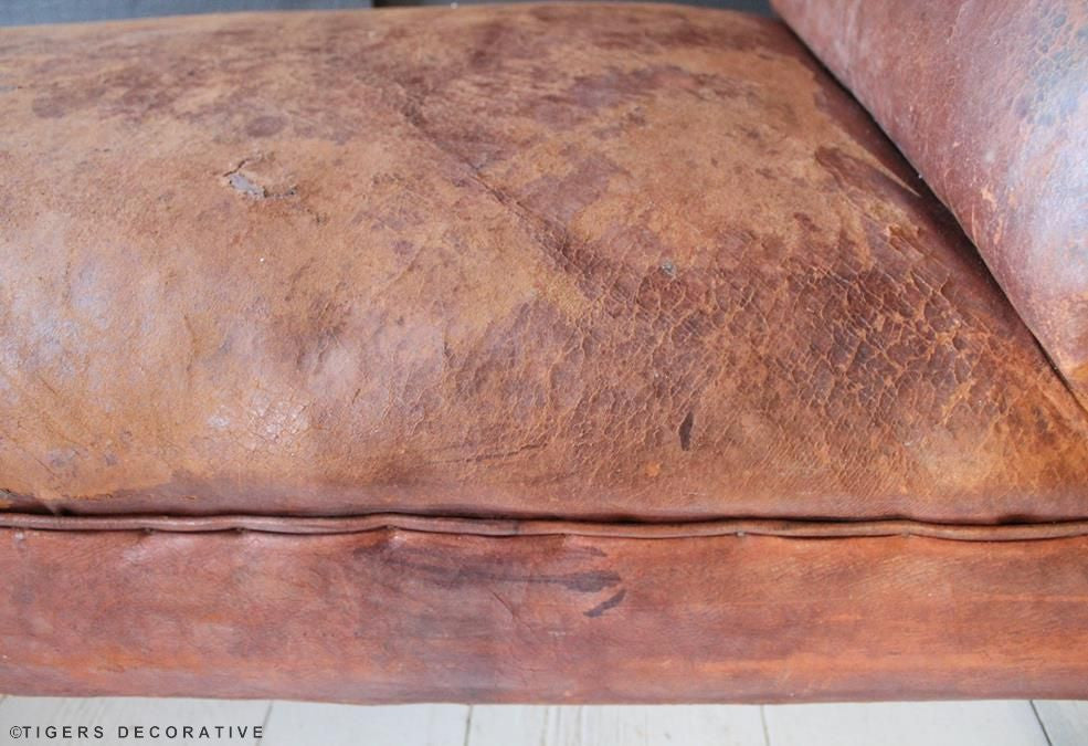 19th Century Leather Chaise