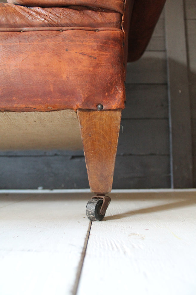 19th Century Leather Chaise