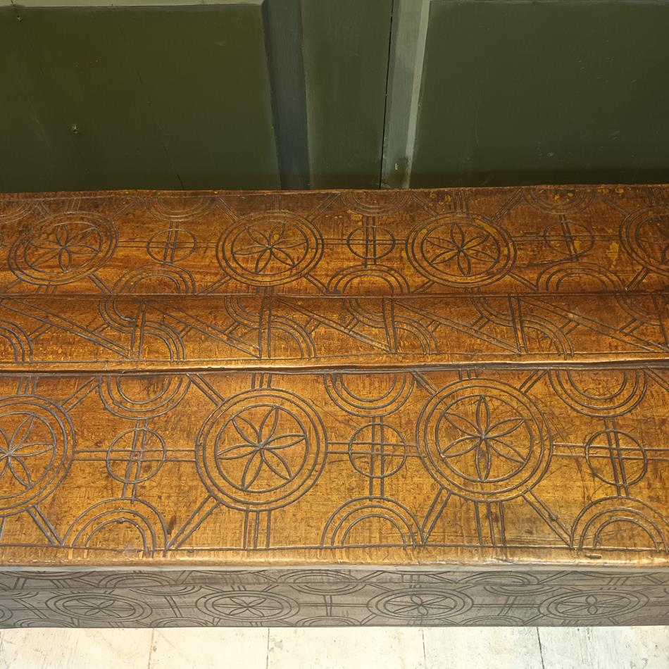 Scandinavian Carved Beechwood Coffer