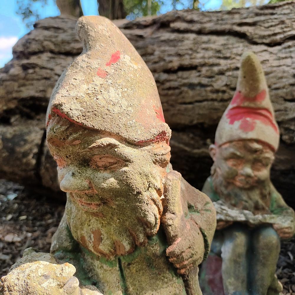 A Set Of Eight Garden Gnomes