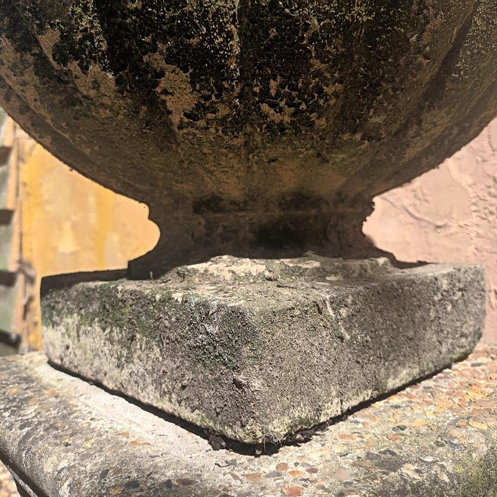 Gadrooned Urn On Plinth
