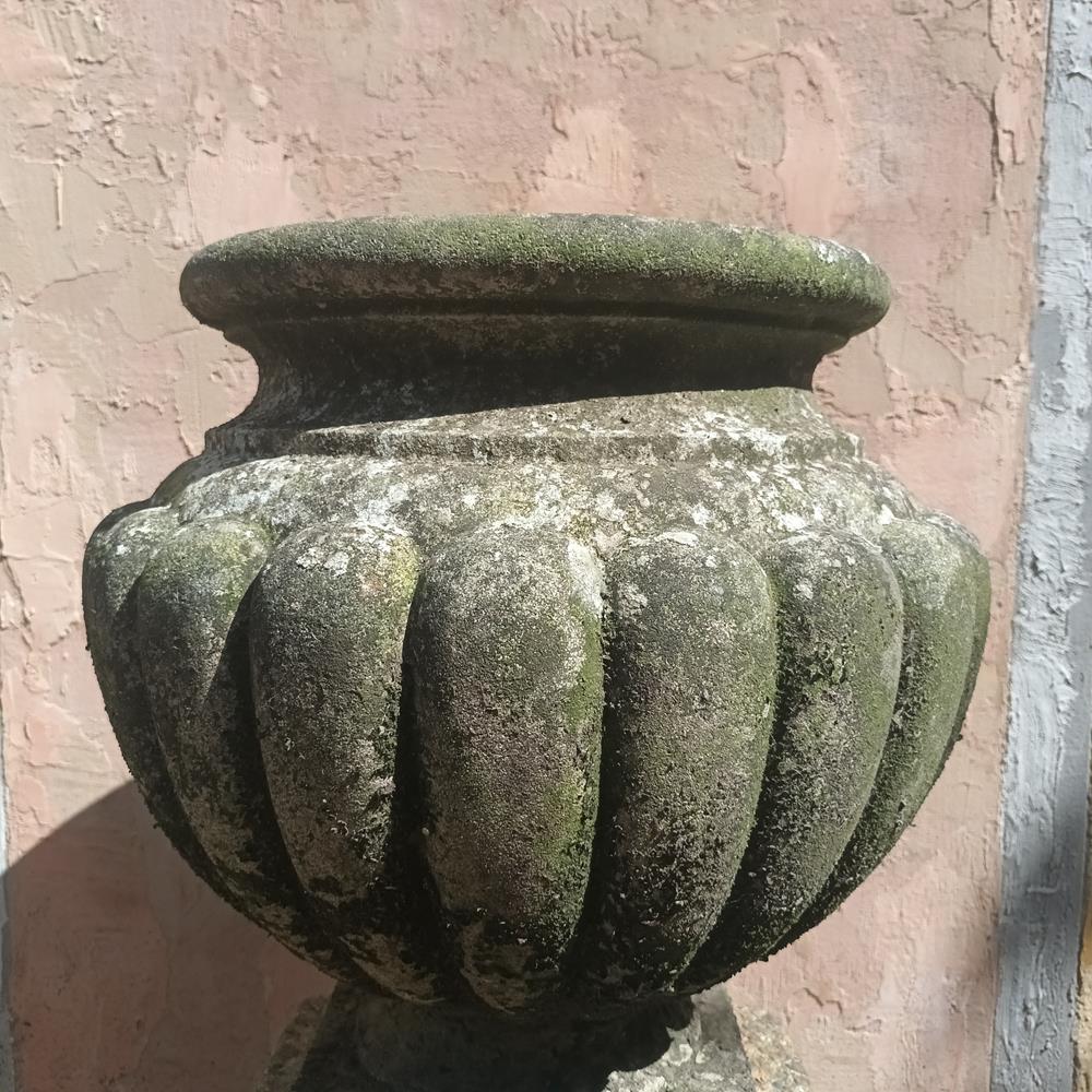 Gadrooned Urn On Plinth