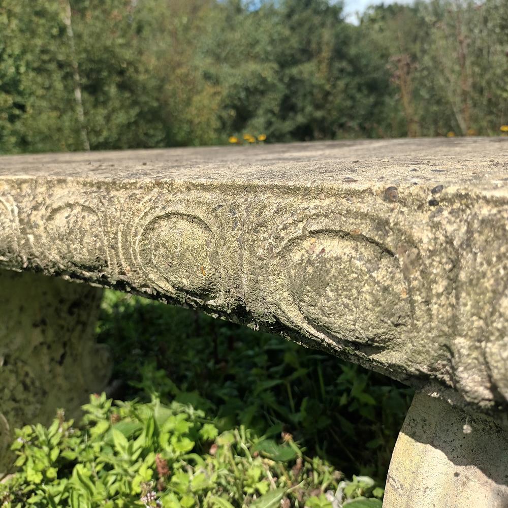 A Pair Of Curved Stone Garden Benches