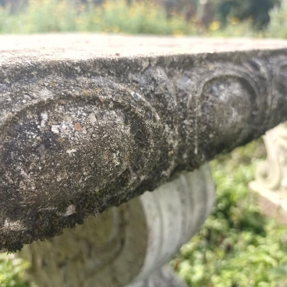 A Pair Of Curved Stone Garden Benches