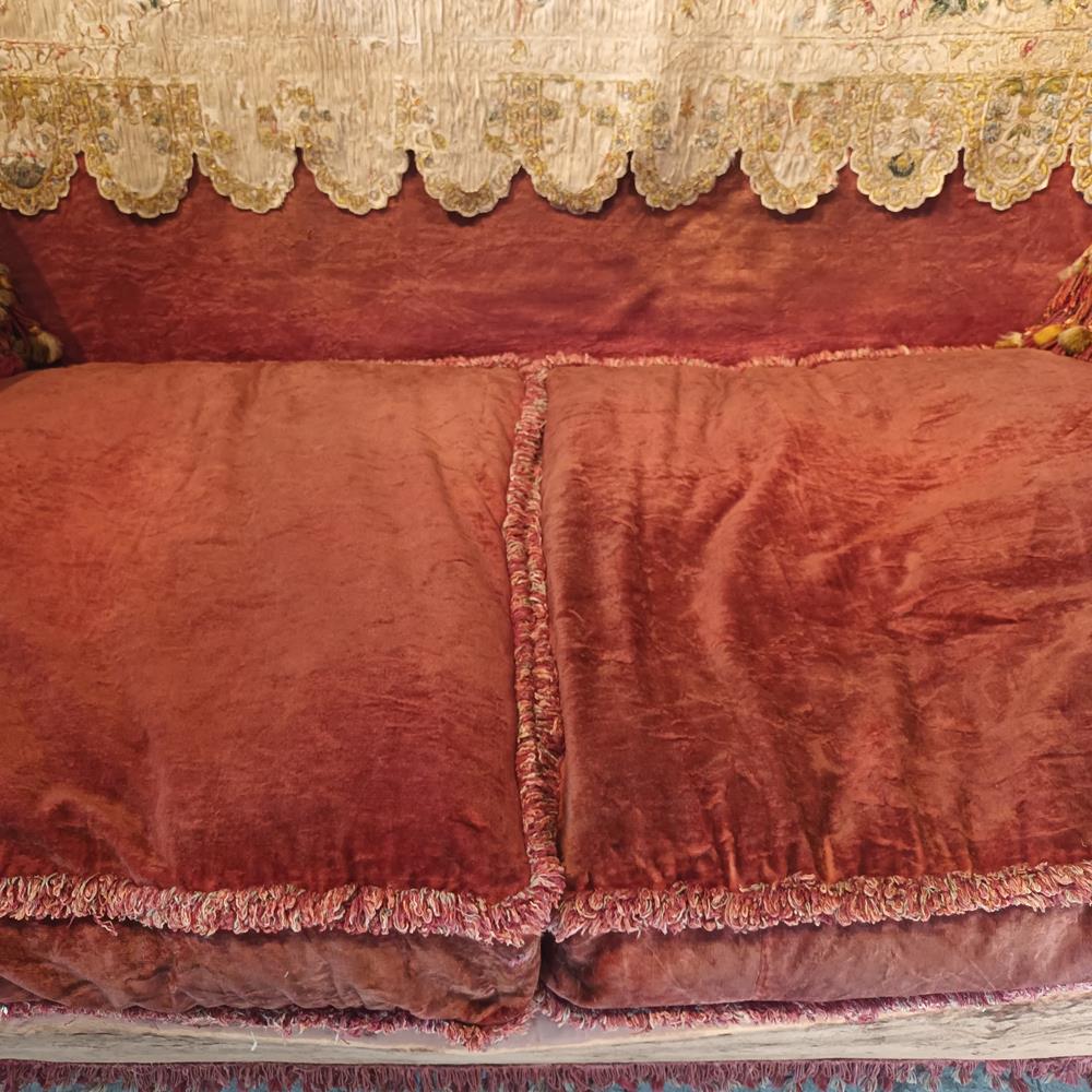 1920's Knoll Velvet Sofa