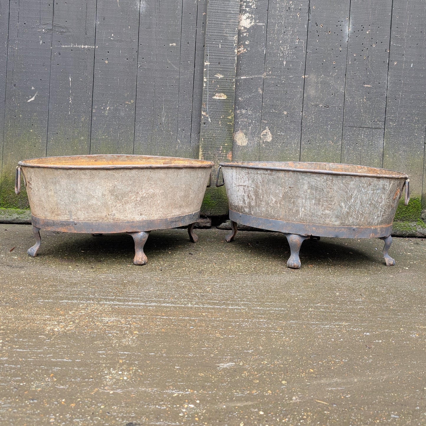 A Pair Of Oval Garden Planters