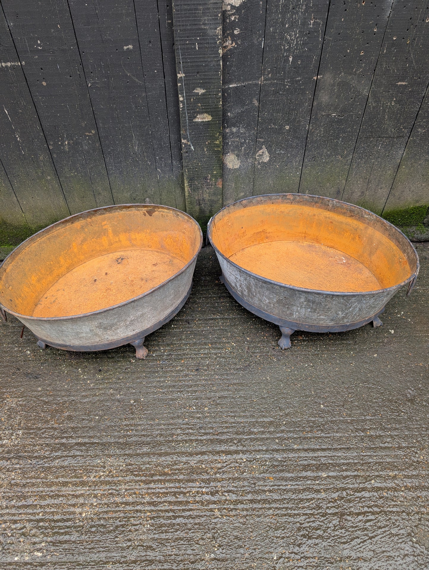 A Pair Of Oval Garden Planters