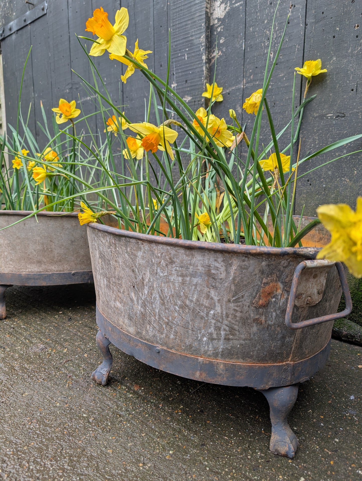 A Pair Of Oval Garden Planters