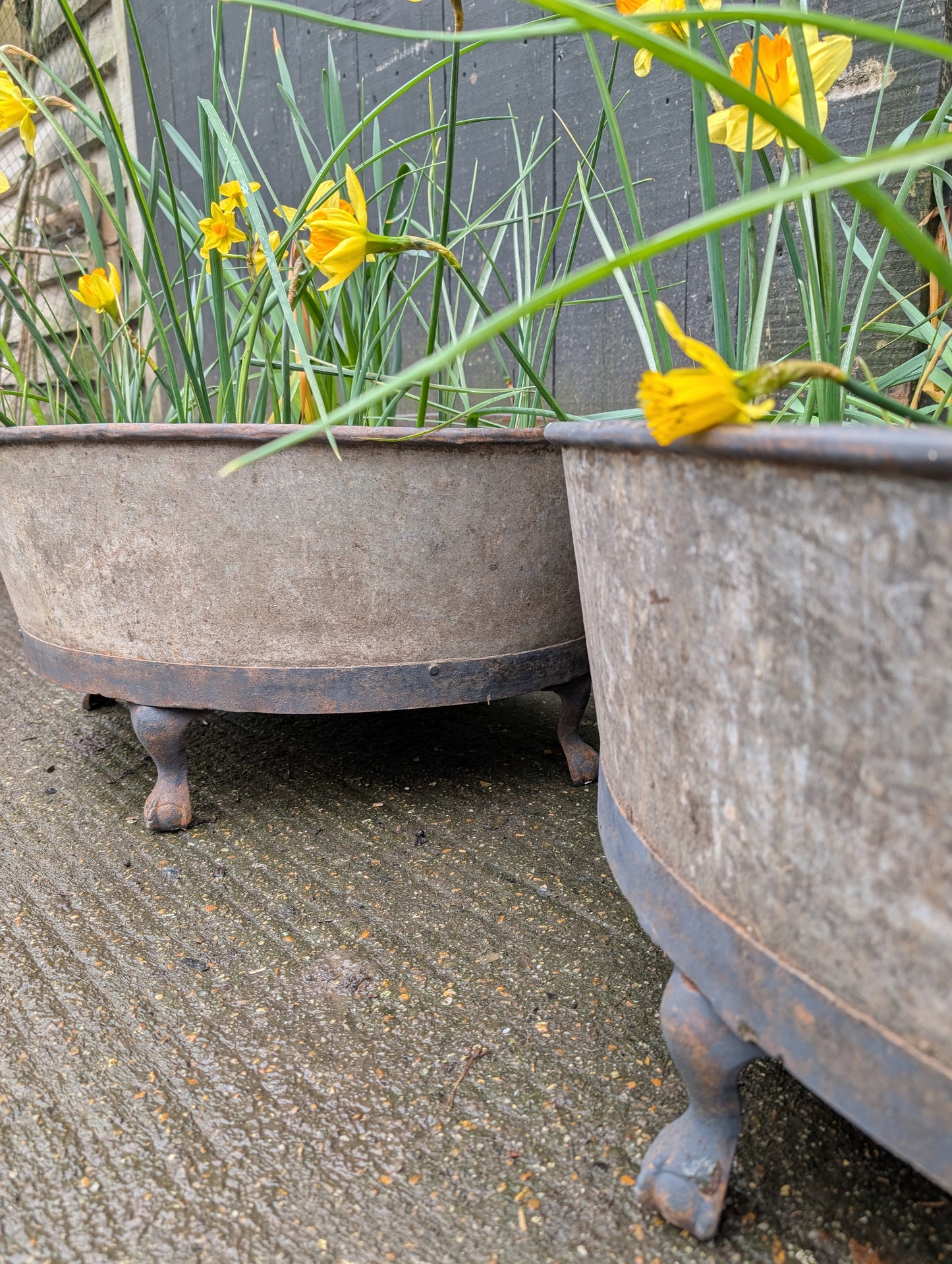 A Pair Of Oval Garden Planters