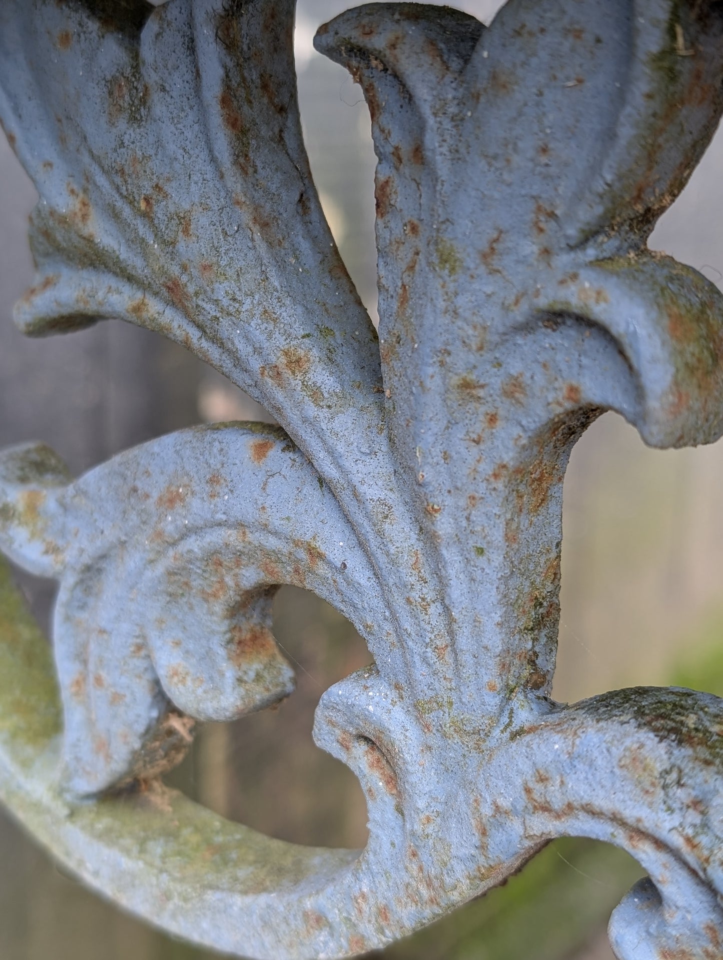 A Cast Iron Marble Top Console Table