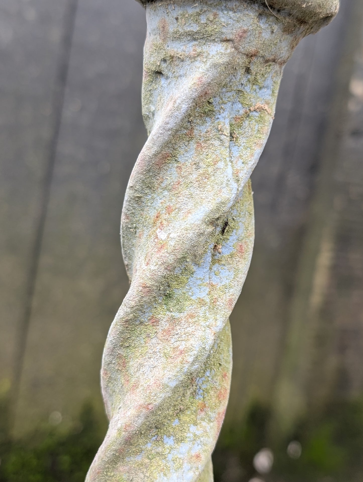 A Cast Iron Marble Top Console Table