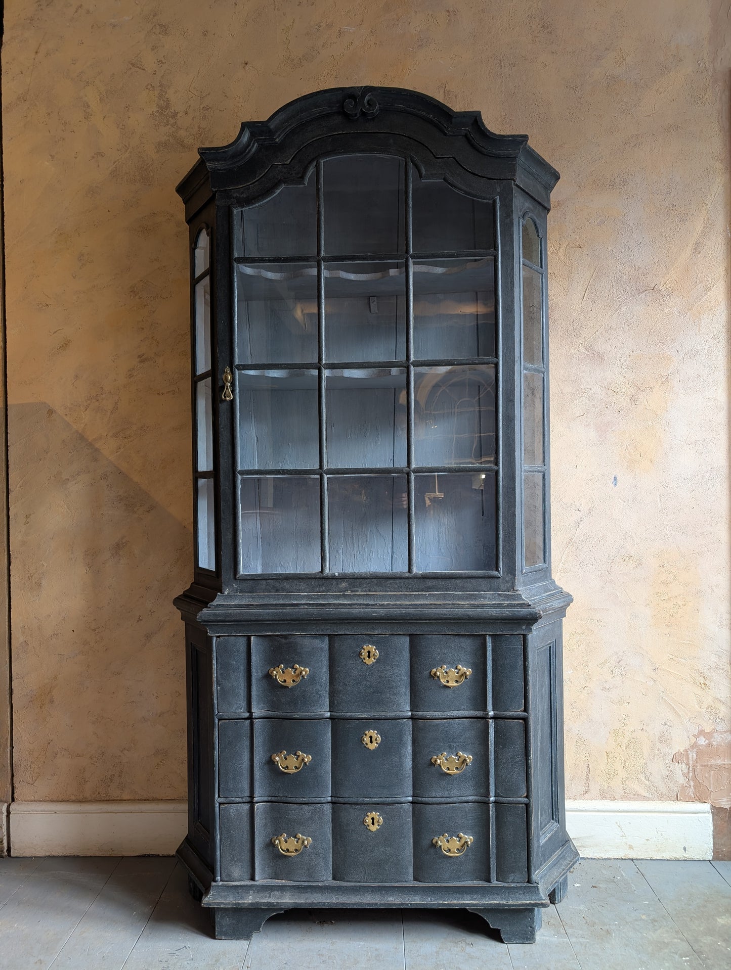 Antique Painted Dutch Vitrine