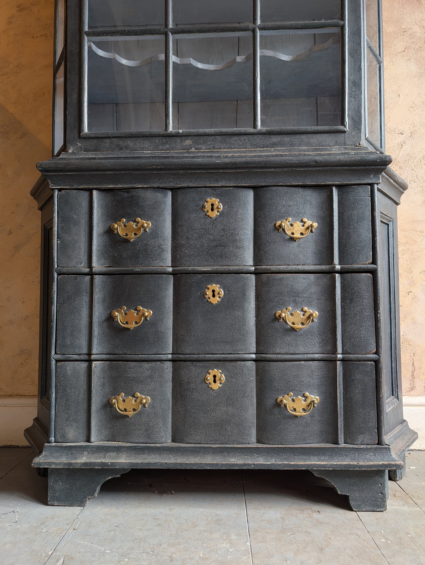 Antique Painted Dutch Vitrine