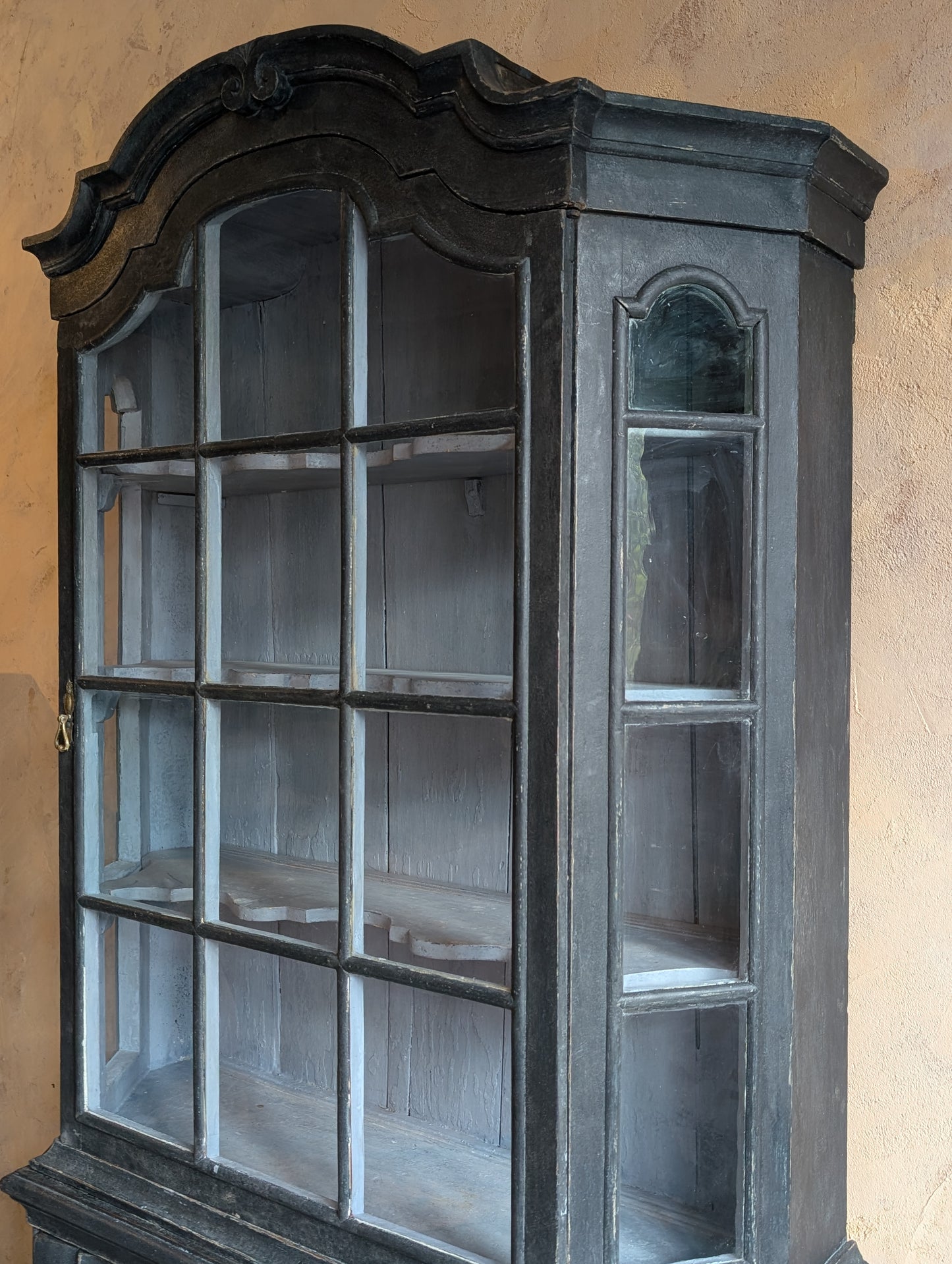 Antique Painted Dutch Vitrine