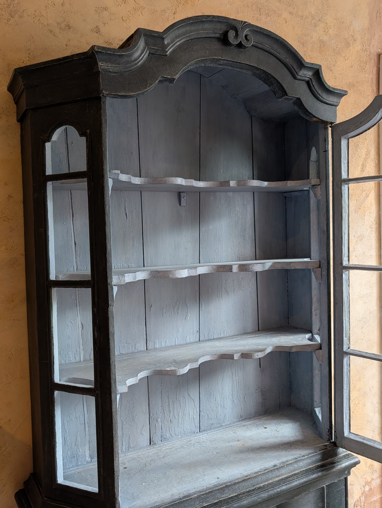 Antique Painted Dutch Vitrine