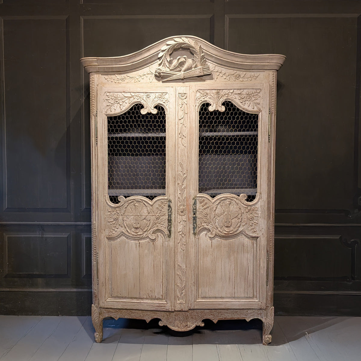 19th Century Painted & Carved Armoire