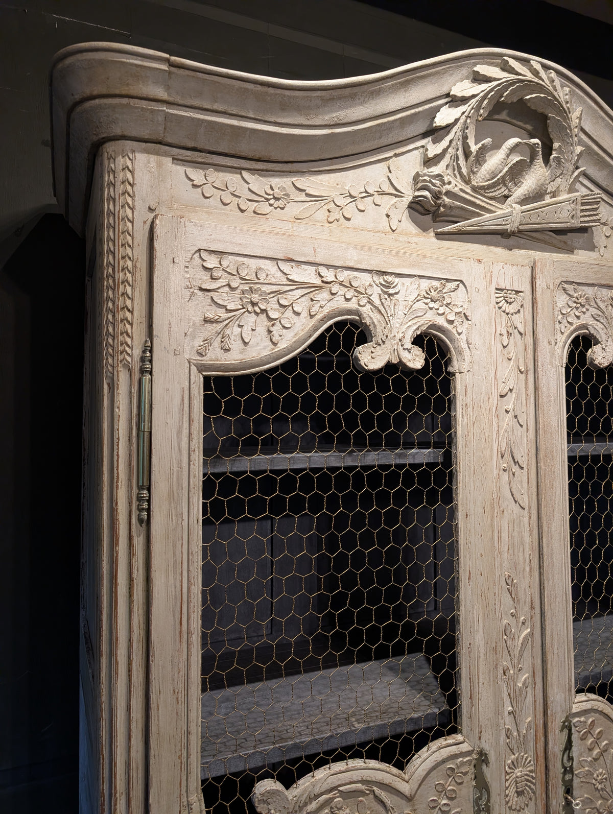 19th Century Painted & Carved Armoire