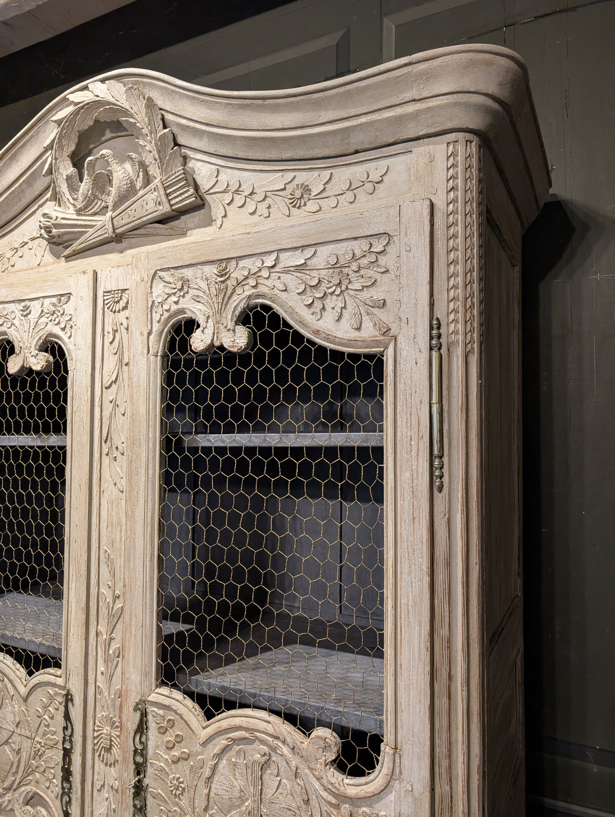 19th Century Painted & Carved Armoire