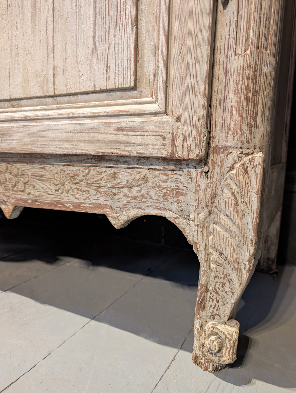 19th Century Painted & Carved Armoire