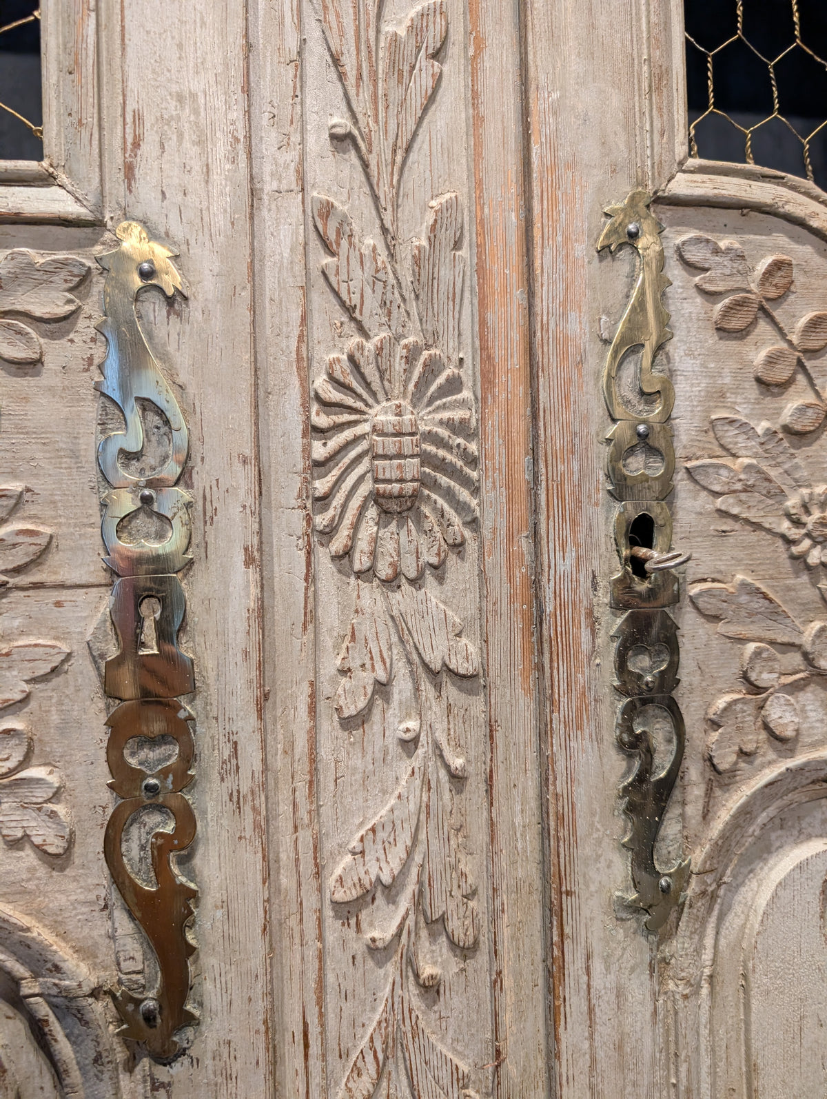 19th Century Painted & Carved Armoire