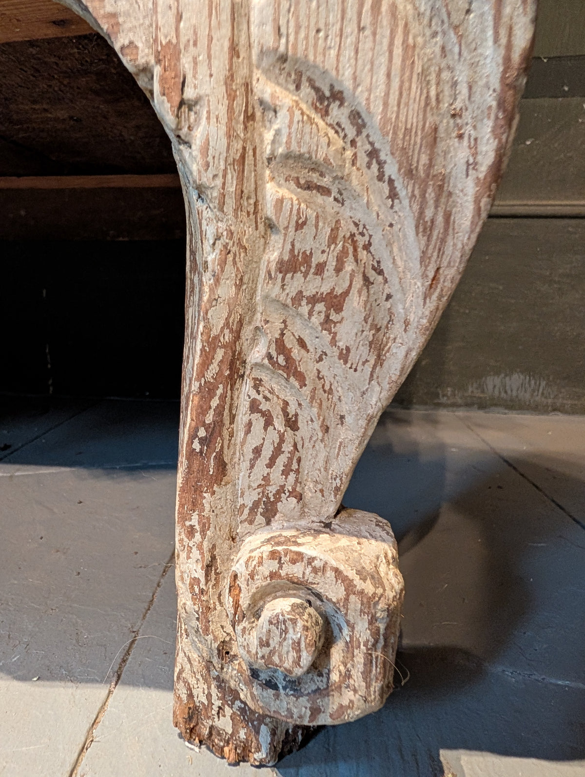 19th Century Painted & Carved Armoire