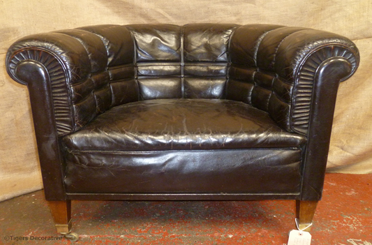 Early 20th Centry French Leather Club Chair
