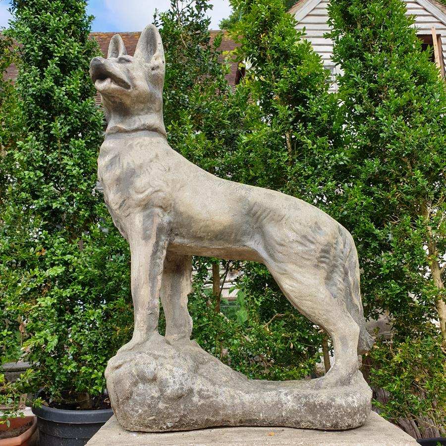 Pair Of Composite Stone Dogs