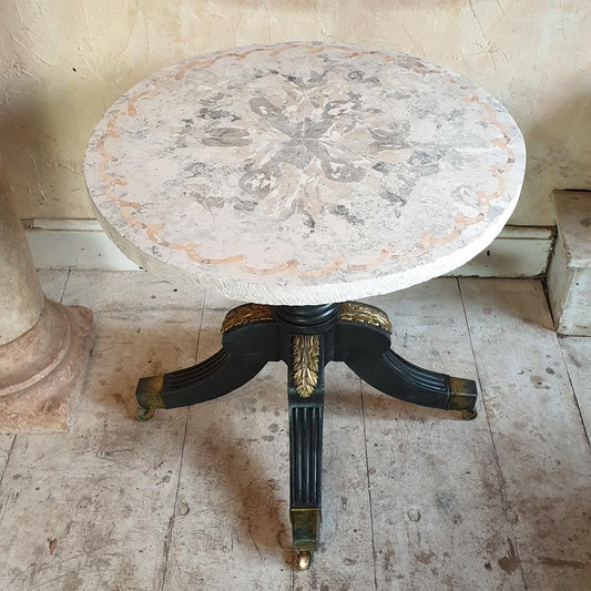Ebonised & Scagliola Table