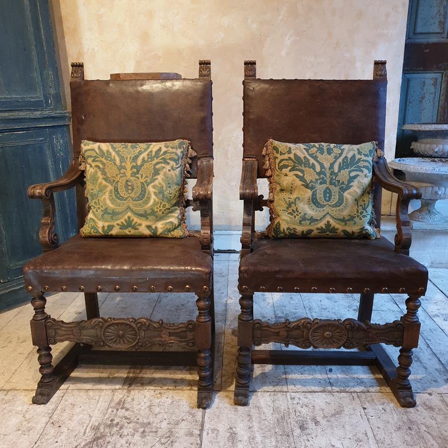 Pair Of Italian Walnut Chairs