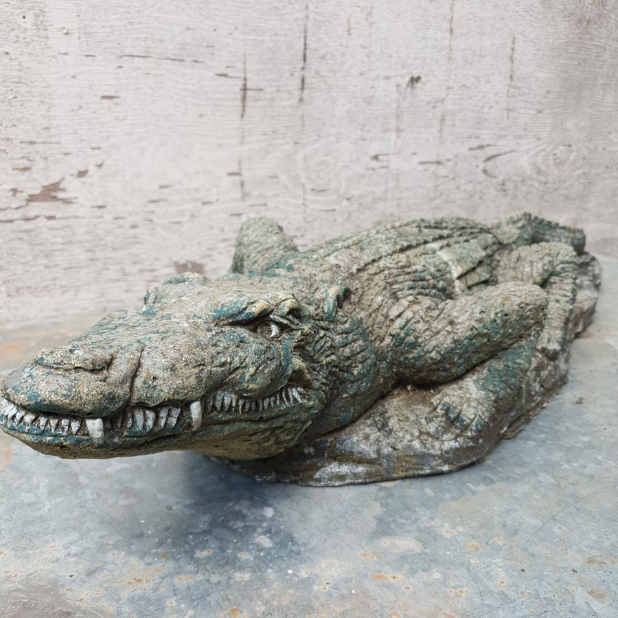 A Painted Crocodile Statue