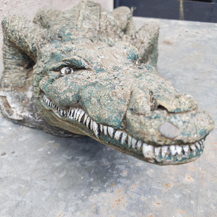 A Painted Crocodile Statue