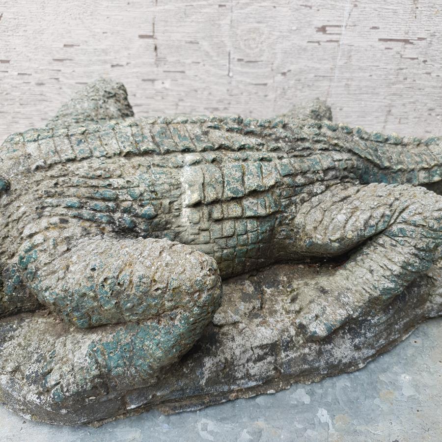 A Painted Crocodile Statue