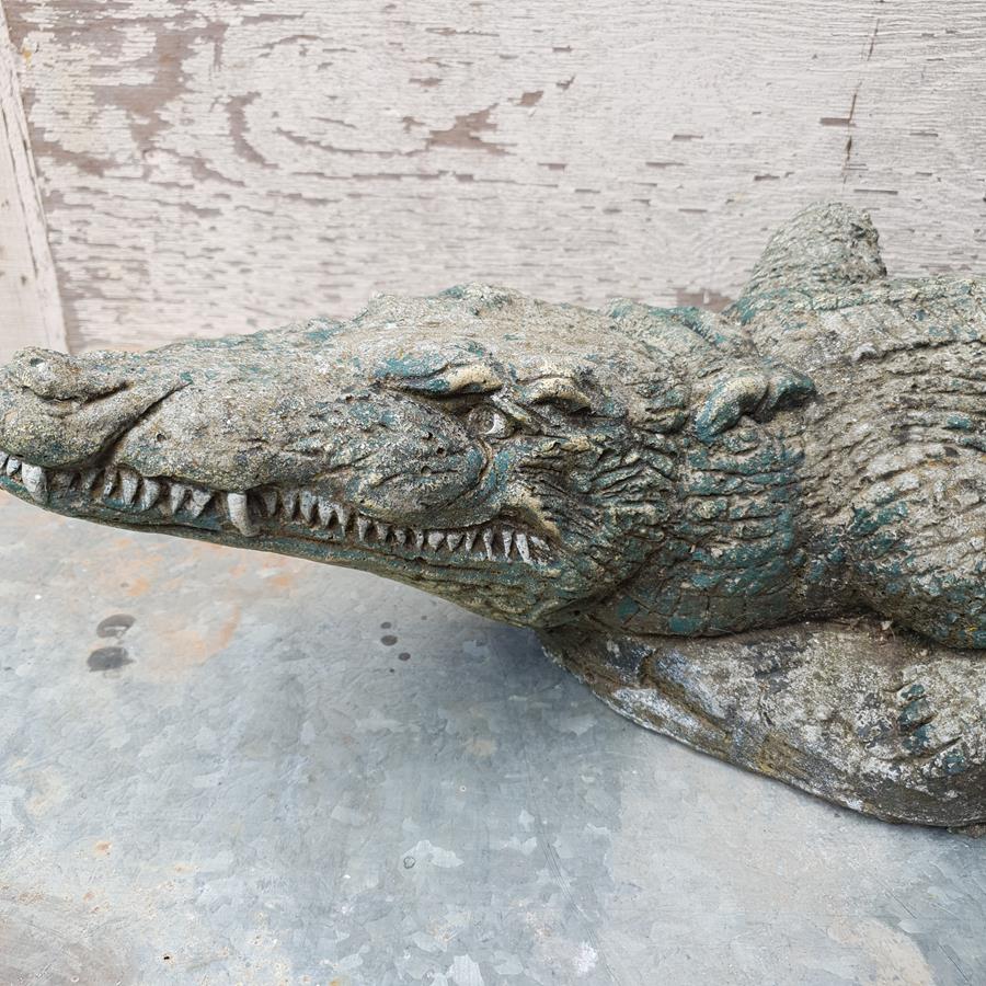A Painted Crocodile Statue