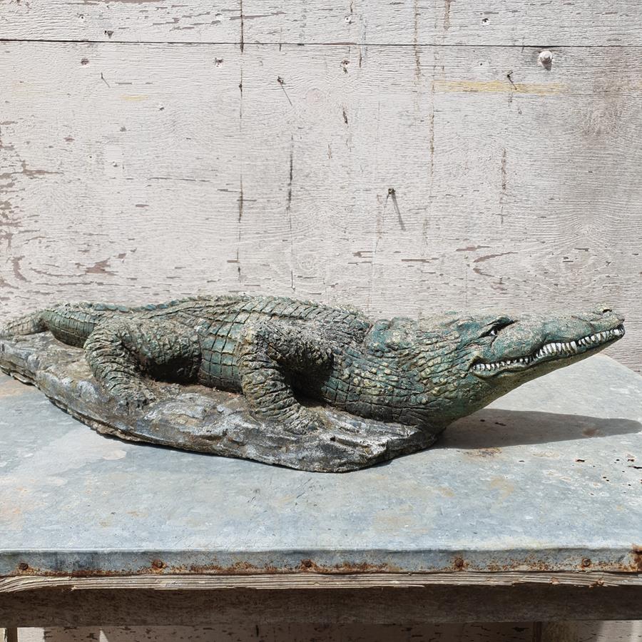 A Painted Crocodile Statue