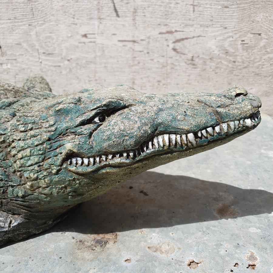 A Painted Crocodile Statue
