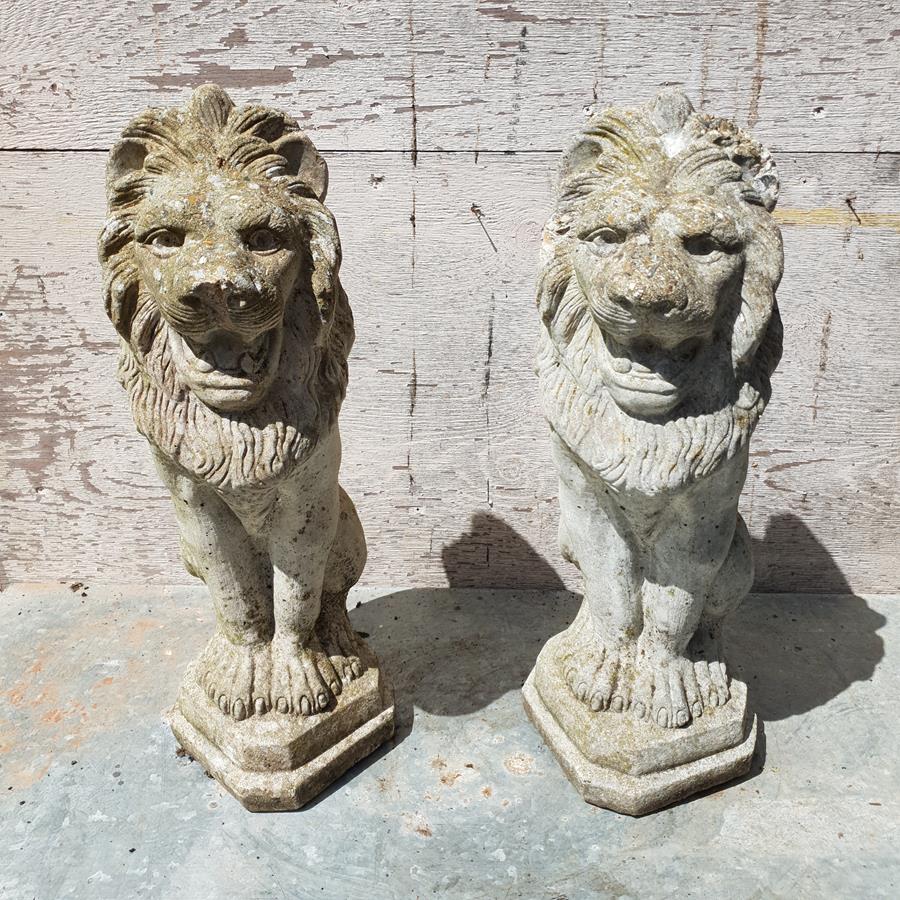 Pair Of Composite Lions