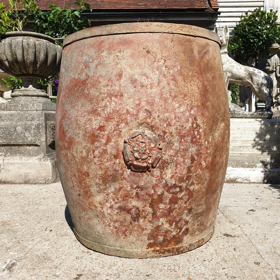 Victorian Iron Barrel Planter