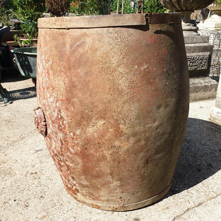 Victorian Iron Barrel Planter